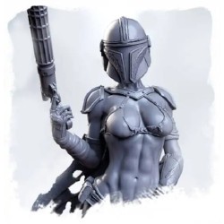 Lady Mandalorian 3D Baskılı Reçine Figür Heykelcik Lady Mandalorian 3D Baskılı Reçine Figür Heykelcik