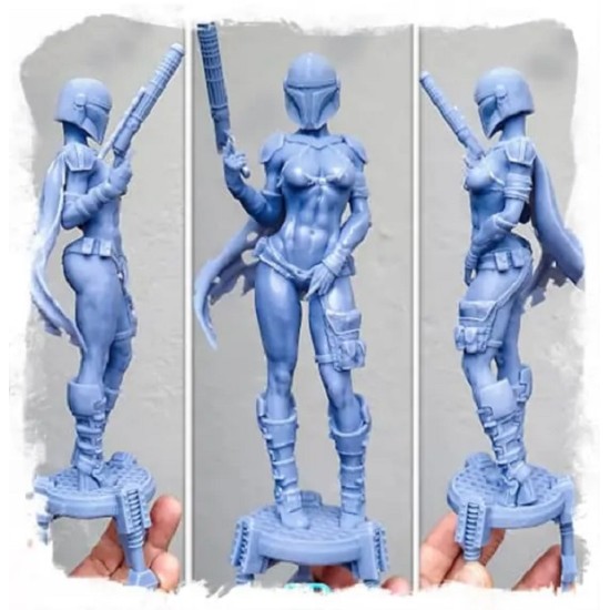 Lady Mandalorian 3D Baskılı Reçine Figür Heykelcik