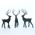 Mini Masaüstü Ren Geyik Figürü 3lü Set Gri Renk